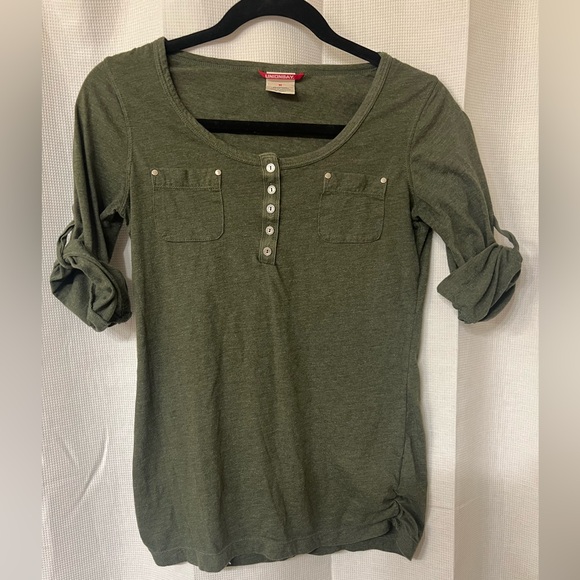 UNIONBAY Tops - Henley short sleeve 90s Joey potter Dawson creek fashion Mosscore size medium
